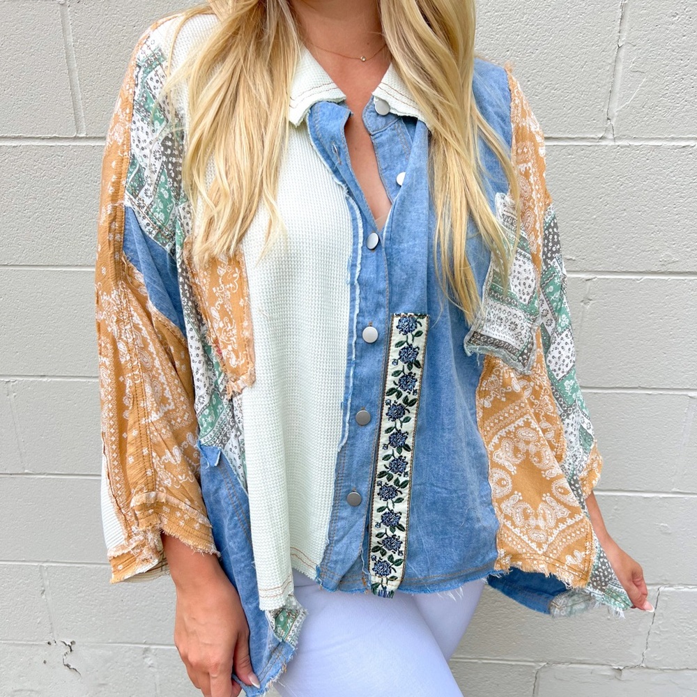 Patchwork button down